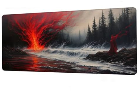 Tapis de Souris Violet Tapis Souris XXL, sous Main Nuages, Grand Tapis de Souris Gamer avec Bords Cousus, Tapis de Bureau Antidérapante Imperméable, Tapis de Souris Gaming pour PC, Cadeau Homme BJ-21