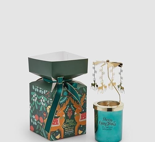 EDG Enzo De Gasperi Kerze Joyful Weihnachten mit Duft H 9 cm Black Forest
