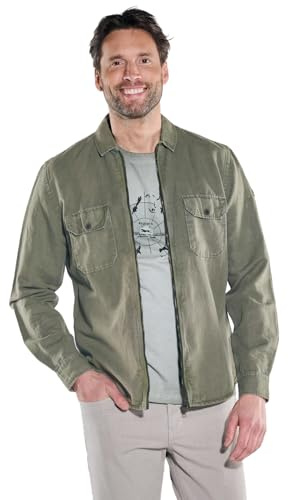 engbers Herren Herren Overshirt in Halbleinen-Qualität, Oliv, 38661, Oliv in Größe L