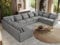 MKS MEBLE Sofa U-Form, Wohnlandschaft, Couch, Ecksofa, Couchgranitur, Polsterecke, Big Sofa XXL, Polstergarnitur - Verso U 9M - Hellgrau Velvet