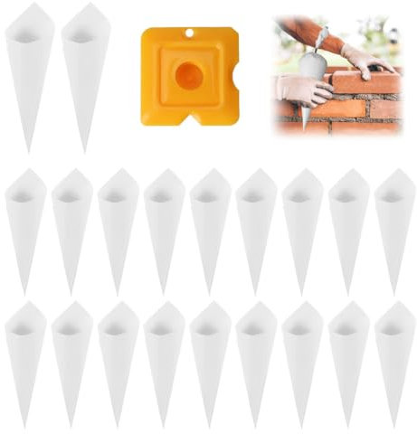 20 Pezzi Sacca per Giunture, Sacchetto per Malta, Erogatore per Cemento, Sacchetti per Fughe, Sacchi per Cemento, Con 1pz Spatola Silicone Sigillante, Per Sigillare Fughe e Giunti di Cucina e Bagno