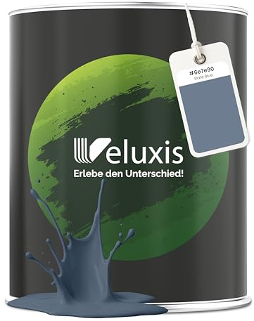 Veluxis Wandfarbe Blau Grau Hellblau matt 1 L – Slate Blue