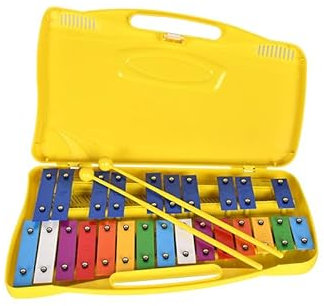 Xilófono Glockenspiel Metalófono 25 Teclas Metálicas Angel AG-25N3 con Estuche Amarillo (amarillo)