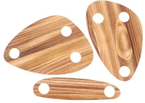BESTOYARD 3pcs Wood Wine Bottle Topper Tray Platter Trays Lids Divided Serving for Picnic