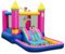 RELAX4LIFE 4-in-1 Castello Gonfiabile Principessa 363x202x205cm, con Scivolo d'Acqua, Canestro da Basket & Vasca Palline, Borsa Trasporto Inclusa, Gioco per Bambini 3-12 Anni (Senza Soffiatore)