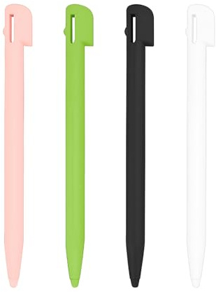 Jetstream 4 Pièces Stylet Console, Jeu Stylet Plastique, Console de Accessoires, Compatible avec Jeux, Accessoires pour Console en Plastique (Noir, Blanc, Rose, Vert)