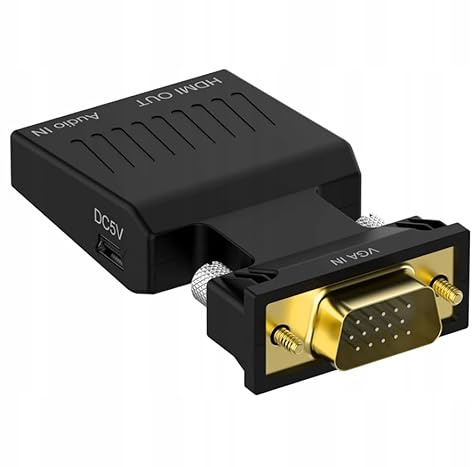 Co2 VGA zu HDMI Konverter mit Audio Full HD 1080P 60Hz Jack 3 5mm USB Stromversorgung Plug and Play Chipset 2025 PC kompatibel Laptop Projektor Monitor TV Adapter Analog auf Digital HDMI