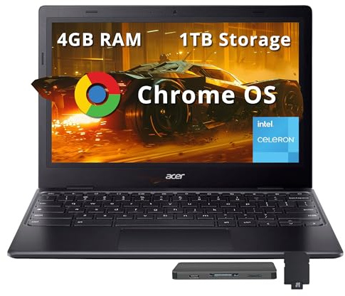 acer Chromebook 311 Laptop, 11.6 HD Display, Intel Celeron N4500, 4GB LPDDR4X, 224GB Storage (64GB eMMC + 160GB Docking Station Set), Intel UHD Graphics, 720p Webcam, Wi-Fi, Chrome OS, Black