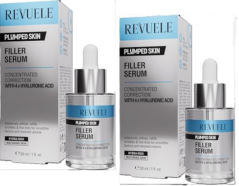 2er Pack REVUELE Plumped Skin Filler Serum feuchtigkeitsspendende Gesichtspflege, je 30 ml