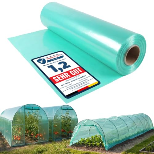 Garronda 6x33 m Gewächshausfolie UV Folie Abdeckfolie Folientunnel GD-0198 | Grün, UV-stabilisiert, 3-schichtig, reißfest, als Tunnelfolie für Gewächshaus, Treibhaus, Frühbeet und Pflanzenabdeckung