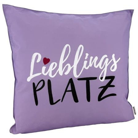 heimtexland ® Outdoorkissen 45x45 Dekokissen Outdoor Garten Lounge Deko Kissen Typ839 Lieblingsplatz 2 Flieder