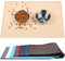 VIVAGLORY Dog Food Mat, Cat Dog Feeding Mat, Waterproof Non-Slip Food Grade Silicone Mat Placemat with Raised Edge, Anti-Messy Pet Bowl Mat for Food and Water, Khaki, L(60x40cm)
