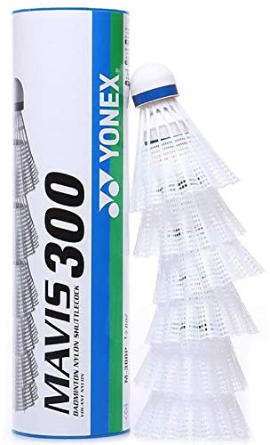 Yonex Mavis 300 Federbälle aus Nylon, 1/2 Dutzend (weiß, 2 Röhren)