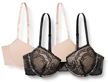 DORINA Women's Chloe T-Shirt Bra T-Shirt Everyday Bra, Black Blush, 40C (Manufacturer Size:40)