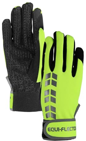 Equi-Flector Shires Horse Riding Gloves in Yellow - Adult Small, Yellow