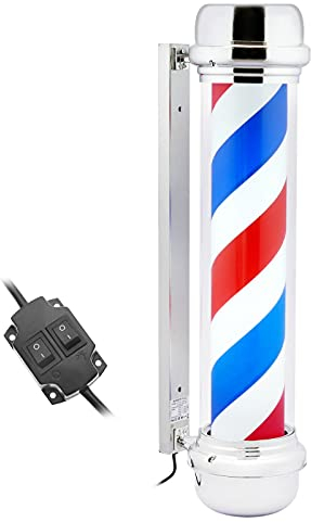 PrimeMatik - Poste de barbero Luminoso y Giratorio para peluquerías de 230 x 955 mm
