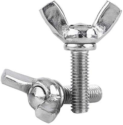 Lot de 5pcs Vis à Oreilles M6 DIN316 Filetage Métrique Entièrement Filetée en Acier Inoxydable 304(M6*16mm)