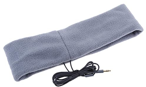 Stirnband Headset Verdrahtet mit 3.5mm Stecker Abnehmbaren integrierten Kopfhörern, Mehrfunktional Sport-Kopfhörer, grau