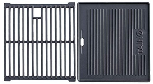 TAINO BASIC 4+1 Gusseisen Rost Grillplatte Grillrost Zubehör Set Gasgrill Grill Wendeplatte