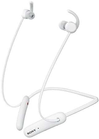 Sony WI-SP510 kabellose Bluetooth In-Ear Kopfhörer (bis zu 15 Stunden Akkulaufzeit, IPX5 wasserfest, sicherer Halt, Neckband-Style, Ohrhörer, Freisprechfunktion, Headset mit Mikrofon) Weiß