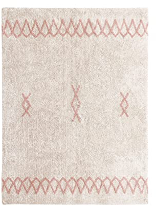 Lorena Canals-Waschbarer Kinderteppich Atlas in der Farbe Natural-Vintage Nude. Handgefertigt in rechteckiger Form mit kurzem Flor aus natürlicher Baumwolle und ungiftigen Farbstoffen-Größe:160x120cm