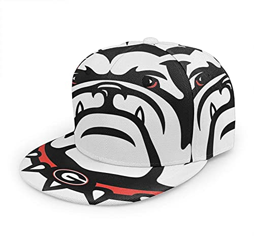 Oaieltj Unisex Baseballkappe Damen Herren Junge Mädchen Mode verstellbar 3D gedruckt Flat Bill Baseball Cap, Georgia Bulldogs, One size