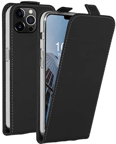 ACCEZZ Flipcase Hülle kompatibel mit iPhone 13 Pro– Flip Case Tasche – Handytasche zum Aufklappen in Schwarz [1 Kartenfach, Magnetverschluss, Premium Kunstleder]