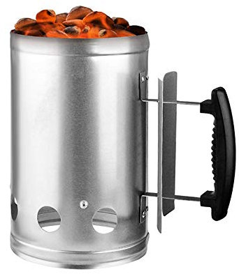 ZXNQ BBQ Large Charcoal Chimney Starter Briquette and Lumpwood Rapid Outdoor Cooking Starters - Saves Time/Money and Fuel