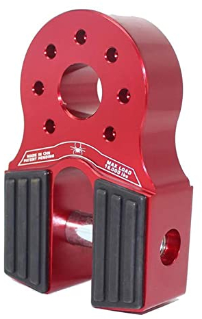 ERZU Seilwinde Schäkelverbinder, leistungsstarke Winde Haken Halterung für Feldsport, Gummischutz, Flachglied-Aluminium-Schäkel für Geländefahrzeuge E/Z