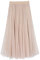 iyoimono Damen Tüllrock Falten Rock Höhe Taille A Line Mesh Freizeit Fashion Skirt Spitze Rock Midi Plisseerock Lässig Frühlingsrock（Elfenbein）