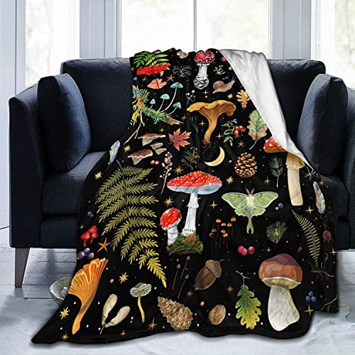 Pilz-Geschenke, Überwurf, Überwurfdecke, Decke, leicht, gemütlich, Plüschdecke für Schlafzimmer, Wohnzimmer, Sofa, Couch, Überwurf Bett, 203 x 152 cm