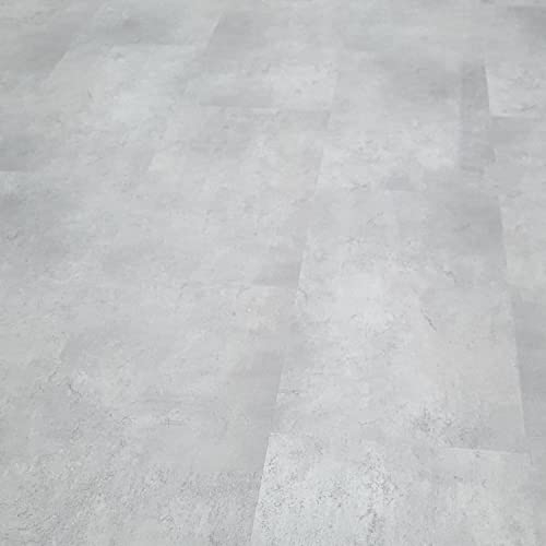 TRECOR® Vinylboden Klick RIGID 4.2 Massivdiele - 4,2 m stark mit 0,30 mm Nutzschicht - Sie kaufen 1 m² - WASSERFEST (Vinylboden | 1m ², Stone White)