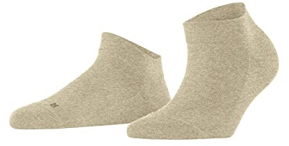 FALKE Women's Sensitive London W SN Cotton Low-Cut Plain 1 Pair Trainer Socks, Beige (Sand Melange 4650), 2.5-5