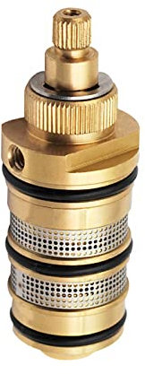3 Boutons Laiton Mitigeur Inverseur Thermostatique Robinet Douche Contrôle La Température Vis Filetée/Intubation 2/3/4/5 Voies, Cartouche Laiton, Thermostat Automatique (Noyau Soupape)
