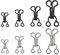 24 Pairs Bra Sewing Hooks and Eyes Closure Sets 4 Sizes Metal Fastenings Replacement Clasps Fasteners for Straps Clothes Skirts Coats Trousers Clothing Repair(4 Size 20mm Black)