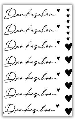 DIN A5 Kerzenfolie/Kerzentattoo Dankeschön Schwarz Herz | Geschenk | Mitbringsel- Kerzensticker DIY (DIN A5)