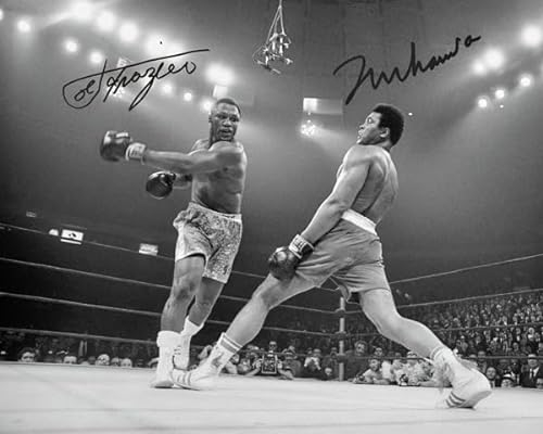 Ikonic Fotohaus Fotodruck mit Autogramm von Muhammad Ali Joe Frazier Boxing Legends, Wandkunst, Heimdekoration