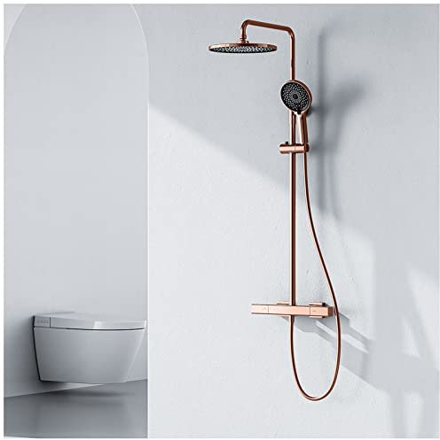 Ksunun Duschsystem, Duschset Mit Armatur,Dusche Regendusche Set,Duschgarnitur Mit Regendusche Und Handbrause,Duschamaturenset,Duscharmatur Set,üBerkopfbrause,HöHenverstellbar,Wandhalterung
