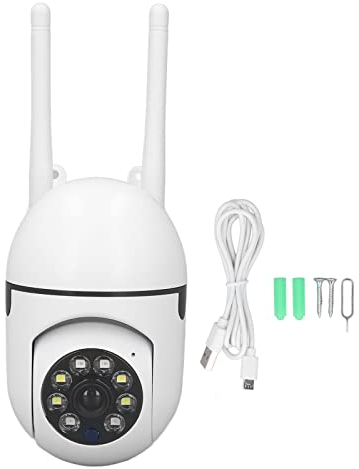 Kadimendium Cámara de Seguridad con Bombilla USB, 2MP, 1920x1080, WiFi, HD, Visión Nocturna, Cámara Web Inalámbrica Montada en la Pared, Cámara de Vigilancia para Exteriores