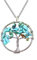 Only faith Collana da donna con albero di vita con pietre naturali fatta a mano in acciaio inox amuleto e protezione pulizia 7 chakra meditazione