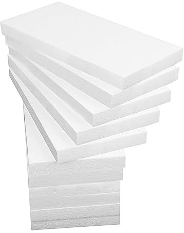 Aselected Styroporblöcke für Porject 30 x 15 x 2,5 cm, Polystyrol, Bastelschaumblöcke für Modellierung, Basteln, Basteln, Kinderklasse, Blumenarrangement, Weiß, 15 Stück