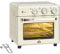 HOMCOM 20L Countertop Mini Oven, 7-in-1 Toaster Oven with Warm, Broil, Toast, Bake, Air Fryer Setting, Timer, Adjustable Thermostat, 4 Dishwasher Safe Accessories, 1400W, Cream White