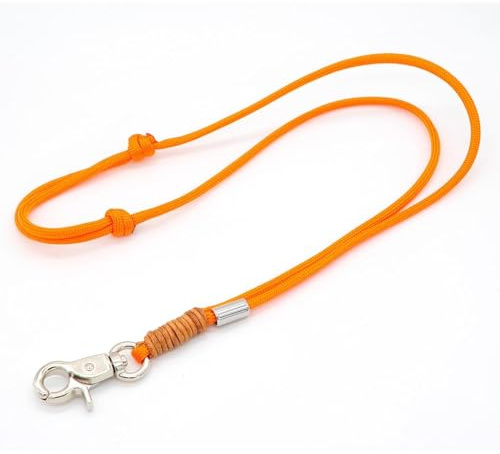 KENSONS for dogs PFEIFENBAND | Orange | verstellbar | Umhängeband mit kleinem Karabiner für Hundepfeife oder Schlüssel | Schlüsselband | Keychain | handgefertigt
