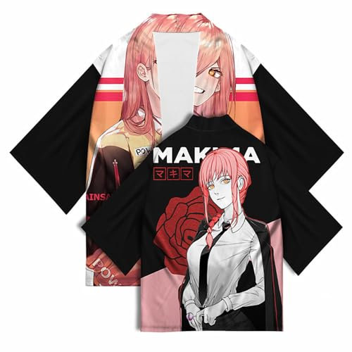 Anime Manga Chainsaw Man Makima Kimono Haori,Unisex Cloak Cape Used for Chainsaw-Man Fans Cosplay Or Gift