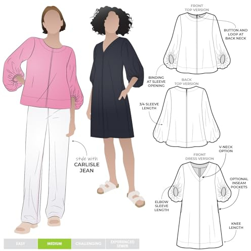 Style Arc Paper Sewing Pattern Zalia Top & Dress Dresses, Tops