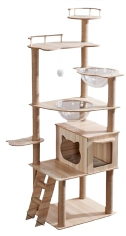 Arbol para Gatos Arbol Rascador para Gatos Árbol De Madera para Gatos De Interior, Árbol para Gatos Grandes, Torre Moderna para Rascar Gatos con Cesta Arbol Gato Árbol para Gatos Torre para Gatos