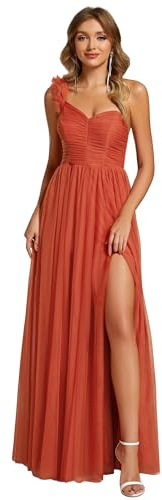 Ever-Pretty Vestido Dama de Honor para Mujer Hombro Cintura Alta Sin Mangas Fiesta Maxi Vestido ES01911-P