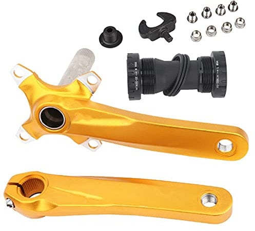 Ukbzxcmws Fahrrad-Kurbelgarnitur, Mountain-Aluminiumlegierung, hohl, integriert, Singlespeed, Kurbelgarnitur, Kurbelgarnitur, 3 x 9