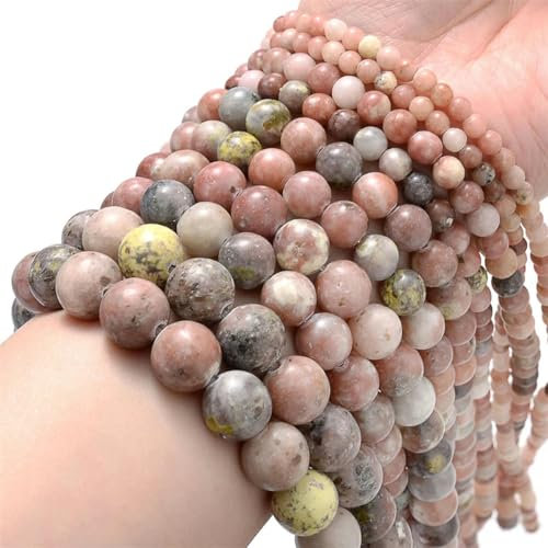 Natural Stone Beads Lava Agates Tiger Eye Amethyst Turquoises Quartz Coral Opal Round Bulk Bead for Jewelry DIY Bracelet 4-12mm-Red Plum Stone beads-10mm 35 to 37pcs