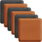 Miqio Design Sitzkissen | Wendekissen Rechteckig aus Filz und Kunstleder | Stuhlkissen 35x35 cm | 6er-Set | Sitzauflage für Bank und Stuhl | Dunkelgrau-Cognac